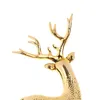 Juldekorationer Plastisk konstgjord simulering Sika hjortar Reindeer Fairy Tale Garden Props Animal Statue Home Elk Shop Display Cabinet