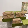 2023 Luksusowe designerskie torebki marki marmont torebki portfele moda klasyczna torba na ramieniu oryginalna skóra z seryjną szlifierką torebka sprzęgła