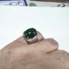 Klusterringar kjjeaxcmy fina smycken 925 sterling silver naturliga jasper spenat grön man ring micro inlay retro supportdetektering