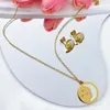 Necklace Earrings Set Fashion Celestial Jewelry Silver Coin Pendant Moon Star Gold Plated Stainless Steel