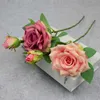 Flores decorativas grinaldas 1pc 46cm Bouquet de rosa de seda Bouquet Real Touch Flores falsas para decoração de casamento Bridal Hold Bouquet Home Garden Supplies