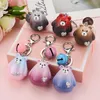 Keychains Mini Bear Inlaid Rhinestone Keychain Ladies Bag Cute Pendant Car Key Alloy Children's Year Gift