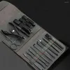 Kit per nail art 16 pezzi Tagliaunghie per manicure Set Forbici professionali Pedicure Acciaio inossidabile Portatile per uso domestico