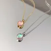 Pendant Necklaces Fashion Opal Round Bead Charm Necklace For Women Statement Wedding Bride Party Jewelry Gift Choker DZ631