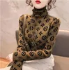 2023 GGity Women Sweaters Turtleneck Brand Knit Pullovers Tight Pile Collar Bottoming Sweater Tops