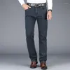 Men's Jeans NIGRITY 2023 Autumn Winter Straight Casual Fashion Denim Trousers Male Pant Black Gray Plus Big Size 28-42