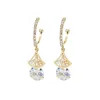 Dangle Earrings Fashion Fan-shaped Rhinestone Drop Luxury Shiny Full Korean For Women Wedding Jewelry Gift