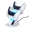 Contrôleur LED Chargeur Cradle Stand Elements Dock de manette léger pour PS5 Joystick Dual Station de charge USB Noir Blanc Peut choisir DHL Fast