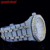 Armbandsur Luxury Custom Bling Iced Out Watches White Gold Plated Moiss Anite Diamond Watchess 5a High Quality Replication Mechanical YSF5