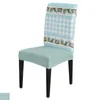 Chair Covers Easter Plaid Mouse Watercolor Wood Grain Cover Dining Spandex Stretch Seat Home Office Decor Desk Case Set
