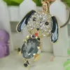 Nyckelringar anländer hund Keyring Rhinestone Crystal Charm smycken Kvinnor Väska hänge bil Key Chain Valentine's Day Christmas Gift