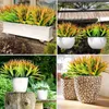 Decorative Flowers Artificial Green Grass Desktop Fake Plants Plastic Palm Bunch Flower Material Office El Wedding Party Home Decor