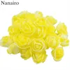 Decoratieve Bloemen Kransen 50 stks 3 cm Mini PE Schuim Kunstmatige Roos Bloemhoofd Scrapbooking DIY Bruiloft Home Decor Bloem Wandaccessoires Nep Bloemen T230217