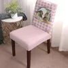 Chair Covers Easter Egg Flower Plaid Wood Grain Cover Dining Spandex Stretch Seat Home Office Decor Desk Case Set