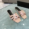 Flat slippers open toe sandals leather cross strap 35-42 with box classic designer summer womens low heel dress shoe flat patent leather beach shoes