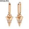 Dangle Earrings Chandelier Classic Fashion Cone Hoop 585 Rose Gold Consring for Women Natural Zircon Micro Dropping Jewelrydangle