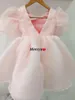 Flickaklänningar Little Girls Puff Sleeve Flower Pageant For Wedding Princess Kids Tutu Party Ball Gown Special Endan Kläder
