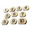 Party Decoration 10 Pieces Wooden Table Number Plate Digital Seat Card For Els Cafes