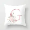Pillow Case High Quality Simple Style 26 English Alphabet Pillowcase Solid Color Printing Peach Skin Cushion Cover Sofa