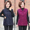 Damesvesten Spring herfst Women Waistcoat Jacket mode slanke moeder afdrukken mouwloze jas plus maat casual vrouwelijk vest met één borte