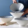 Skålar japansk stil stor kapacitet skål nudel kreativt kök bordsartiklar soppa keramiska hushåll mikrovågs ramen lb499