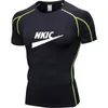 Men Compression Running T Shirt Fitness Tight Sport Tshirt Training Jogging Shirts Gym Sportswear Quick Dry Brand LOGO Print