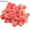 Decoratieve Bloemen Kransen 50 stks 3 cm Mini PE Schuim Kunstmatige Roos Bloemhoofd Scrapbooking DIY Bruiloft Home Decor Bloem Wandaccessoires Nep Bloemen T230217