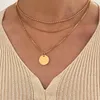 Kolye Kolyeler Moda Sıradan Chocker Kolye Kişilik Altın Renk Vintage Gerletme Boyun Kadın Mücevher Aksesuarları