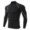 Camisetas masculinas Men Sportswear Sports Sports Gym Fitness Camisa de fitness Térmica Compressão Termica Corroding Rashguard de manga longa de manga longa