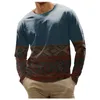 Camisetas para Hombre 2023, camisetas para Hombre, moda de primavera y otoño, camiseta informal con estampado de rayas de manga larga y cuello redondo, blusa, Ropa para Hombre