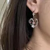 Studörhängen fashionabla design kärlek hjärta zirkon svamp form metall för kvinnor silver pläterade smyckesfestgåvor 2023
