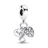 Réel 925 Sterling Silver pan Family Heart Puzzle Piece Hearts Splittable Friendship Dangle Charm Linked Hearts Safety Chain