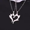 Chains Fashion Peach Heart Couple Necklace For Women Metal Pendant 2 Pieces / Set BFF Men And Jewelry Gift 2023