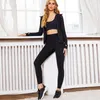 Ensembles actifs 3 pièces ensemble de Yoga sans couture à manches longues femmes haut court vêtements de sport soutien-gorge taille haute Leggings tenue d'entraînement vêtements de Fitness