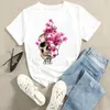 Camisetas femininas Roupas de manga curta animal selvagem vintage aquarela feminina desenho animado Tees gráficos Ladies Summer Fashion Tshirts Tops feminino