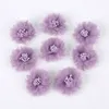 Flores decorativas Grinaldas 10 Pcs Chiffon Flores DIY Flores Headwear Chapéu Vestido Decorações Acessórios de Roupas Acessórios de Cabelo Flores Artificiais T230217