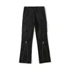 Męskie spodnie HARAJUKU RETRO proste mężczyźni Zipper Dekorat Cargo High Street Spodnie Czarne stałe jeansy Four Seasons 2023