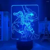 Ночные огни бросают аниме атаку на 3D -лампа Titan Erwin Smith Light for Sleed Decoration Kids Gift Led