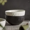 Bowls Creative Moka Rock Grain Rice Bowl Ceramic Home Net Red Japanese Dessert Fruit Tableware