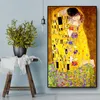 Artista classico Gustav Klimt bacio Pittura a olio astratta su tela Stampa Poster Arte moderna Immagini a parete per soggiorno Cuadros Poster Regali per uomo