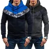 Men's Hoodies Foreign Trade Pattern Camouflage Splicing Color Matching Sleeve Head Hoodie Europe And America Man Hooded Cap