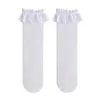 Women Socks Lovely 1 Pair Lolita Lace Sweet Girls Japanese Style Pure Color Cosplay High Quality Spring Summer Big Ruffle