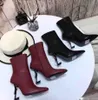 С дизайнером коробки Red Women Boots на колене Lady Sexy Pointed-Toe-Toe-Toers Puls