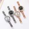 Wristwatches Womens Watch Bracelet Set Small And Delicate Diamond Rhinestone European Beauty Simple Casual Suit Clock YE1