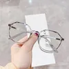 サングラス近視眼鏡メガネ女性透明コンピューター超軽量ポリゴンフレーム眼鏡