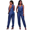 Combinaisons pour femmes Barboteuses Combinaison sans manches en jean Combishort ample Jeans Body WomenWomen's