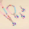 Halsketten mit Anhänger Bohemian Soft Pottery Lollipop Halskette für Frauen 2023 Schmucktrend