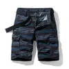 Shorts masculinos 2023 Summer algodão Shorts Men Fashion Stripe Casual Multiplet calça curta do exército solto Tactical Militar Shorts J230219