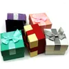 Jewelry Pouches 20Pcs / Lot High Quality 7.5 7.5cm Ring Pendant Bow Tie Box Gift 5 Colors Wholesale B-073