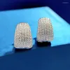 Hoop Earrings Micro Pave Moissanite Diamond Earring Real 925 Sterling Silver Party Wedding For Women Engagement Jewelry